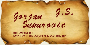 Gorjan Supurović vizit kartica
